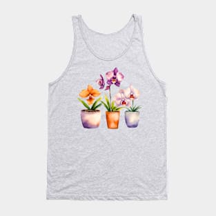 Potted Orchid Watercolor Tank Top